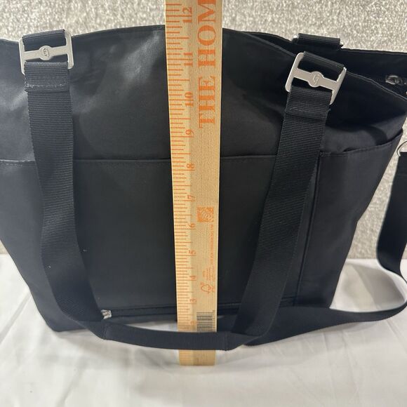 Baggalini Black Nylon Handbag, Small Tote Bag, Purse Shoulder Bag Pockets￼ - Picture 9 of 15